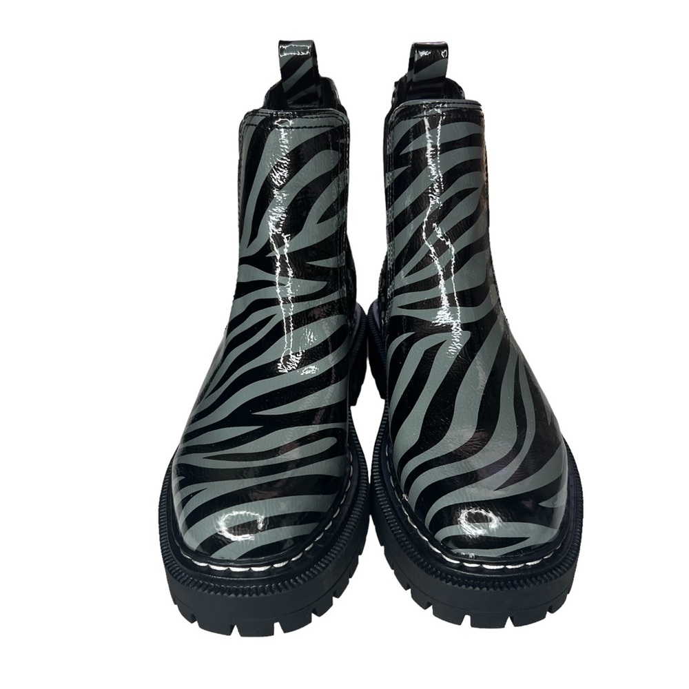 Sam Edelman Black/Grey Zebra Effie Lug Sole Chelsea Boot 9.5 - Picture 3 of 6
